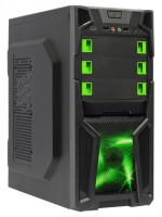 Корпус BoxIT 3401BG w/o PSU Black/green